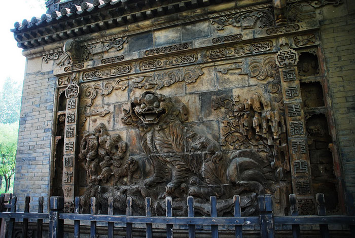 carvings on wall